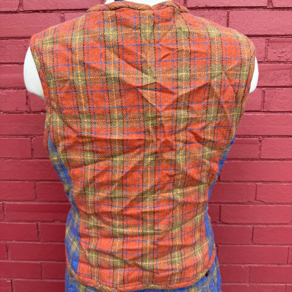 Vintage 80s Liz‎ Claiborne Liz Sport Plaid Wool Blend Vest & Shorts Set Tratan - Picture 6 of 10